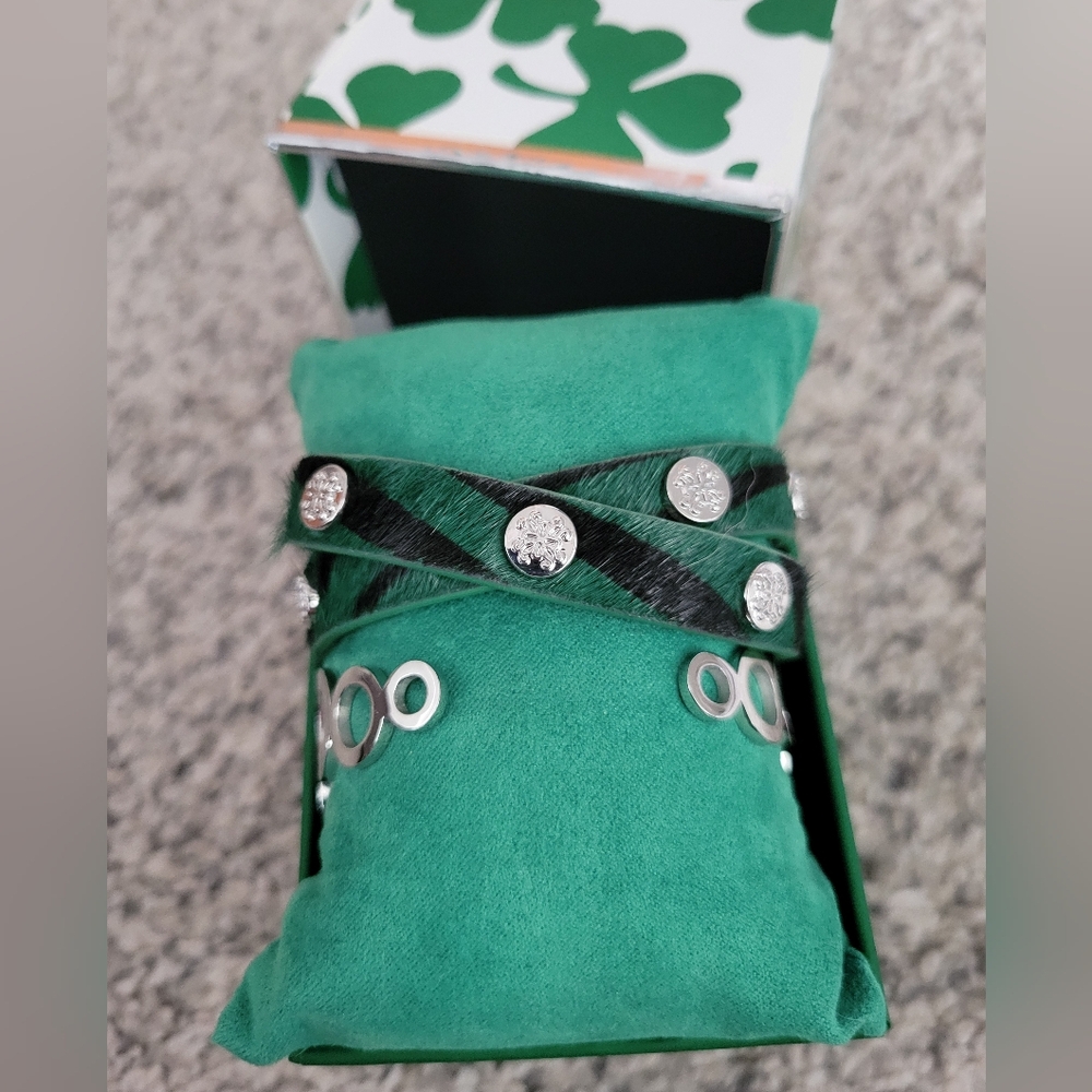 Rustic Cuff Green Bracelet Stack - image 2